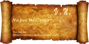 Vajna Nándor névjegykártya